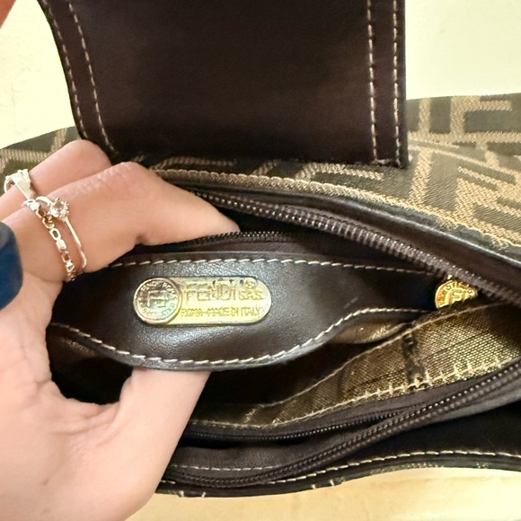Fendi Black and Brown Monogram Shoulder Bag - Picture 7 of 7
